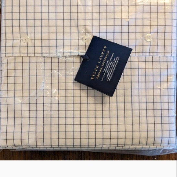 Ralph Lauren Home Blue Tattersall Check Sheets - Picture 7 of 9